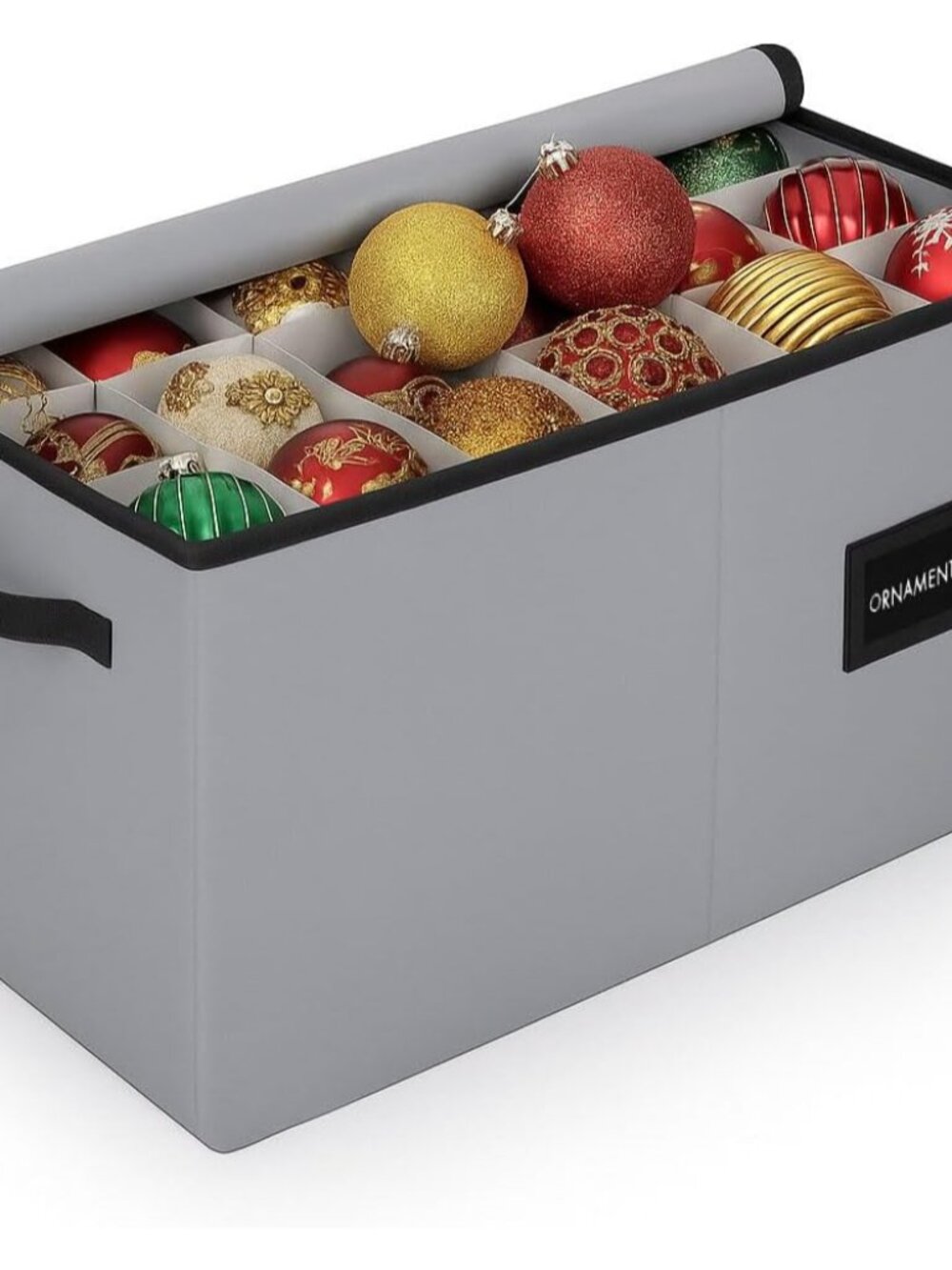 Christmas Ornament Storage Container with Dividers - Box Stores Up to 54 Ornamen